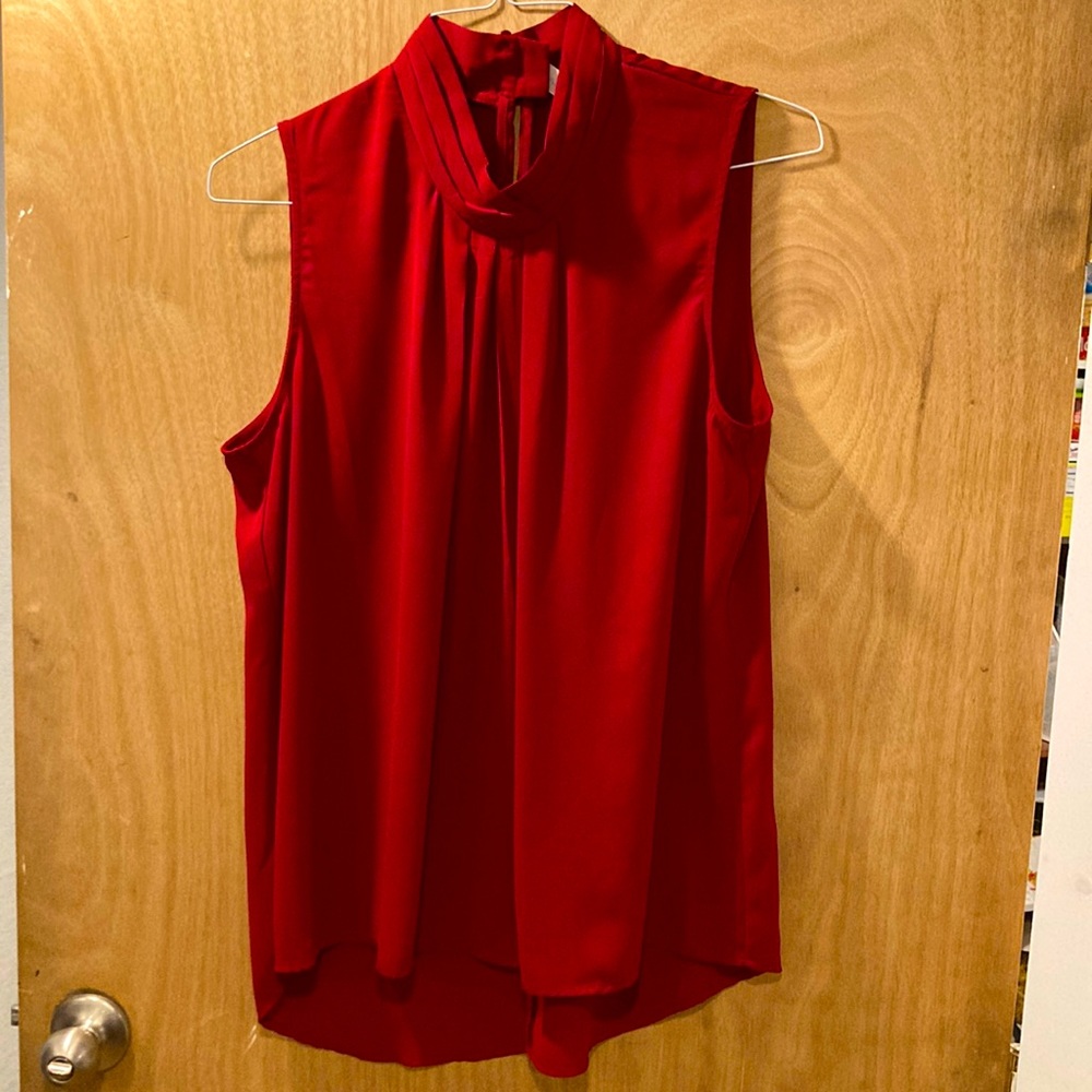 Tacera sleeveless top with beautiful neckline detail